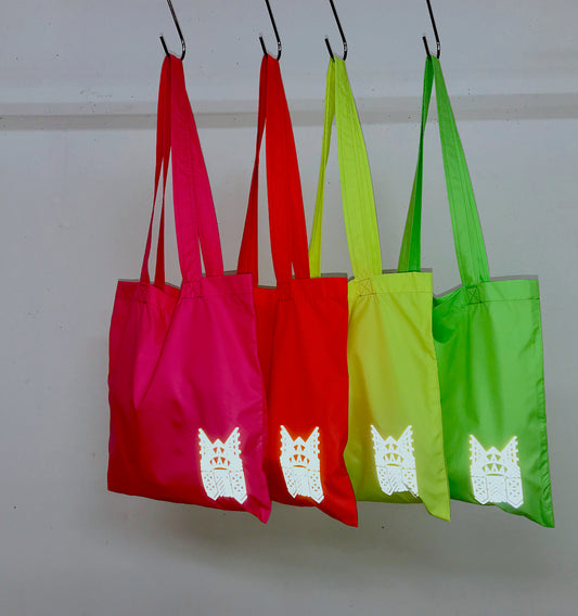 Zero Waste Tote w/Reflective Graphic, Eco Flame