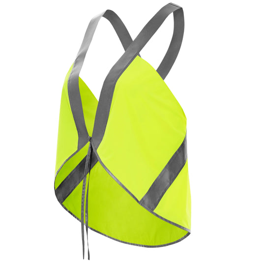 vespert eco citron neon yellow stylish reflective vis safety vest reflecting clothing high visibility gear accessory women fashion bike walk run dog walking walker night sustainable nighttime bright 3M scotchlite made in NYC USA