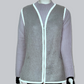 The Mohair Cardigan Sweater Vest, Silver Grey w/Reflective Trim