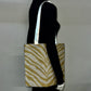 reflective tote bag zebra pattern upcycled made in nyc